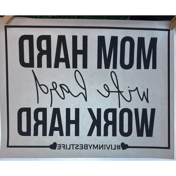 New Heat Transfer Mom Hard Wife Hard Work Hard Gift Making Crafting - Picture 4 of 4